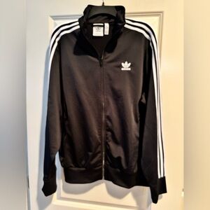 Adidas Originals Track Jacket Black Full Zip 3 Stripe Trefoil Logo Men’s L